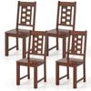 NAFORT Set of 4 Dining Chairs, High Lattice Back Solid Wood Chair, Mid-Century Modern 4 Kitchen Chairs with Max Load 400 Lbs for Kitchen Table, Dining Room, Cafe, Restaurant view 1