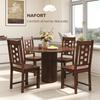 NAFORT Set of 4 Dining Chairs, High Lattice Back Solid Wood Chair, Mid-Century Modern 4 Kitchen Chairs with Max Load 400 Lbs for Kitchen Table, Dining Room, Cafe, Restaurant view 2
