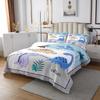 Castle Fairy Kids Dinosaur Bedspread King Size,Cute Wildlife Animal Coverlet Set for Teens Adult Xmas Gift,Cartoon Jungle Dino Quilt Set with 2 Pillowcaes,Polyester Quilted view 3