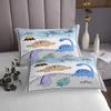 Castle Fairy Kids Dinosaur Bedspread King Size,Cute Wildlife Animal Coverlet Set for Teens Adult Xmas Gift,Cartoon Jungle Dino Quilt Set with 2 Pillowcaes,Polyester Quilted view 4