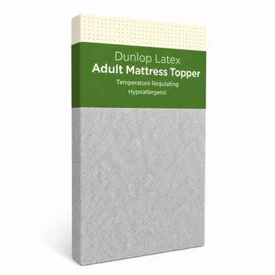 ORGANIC TEXTILES Organic Latex Mattress Topper - GOLS Certified with Heather Grey Removable Cover - (2" Twin XL - Medium Firm)