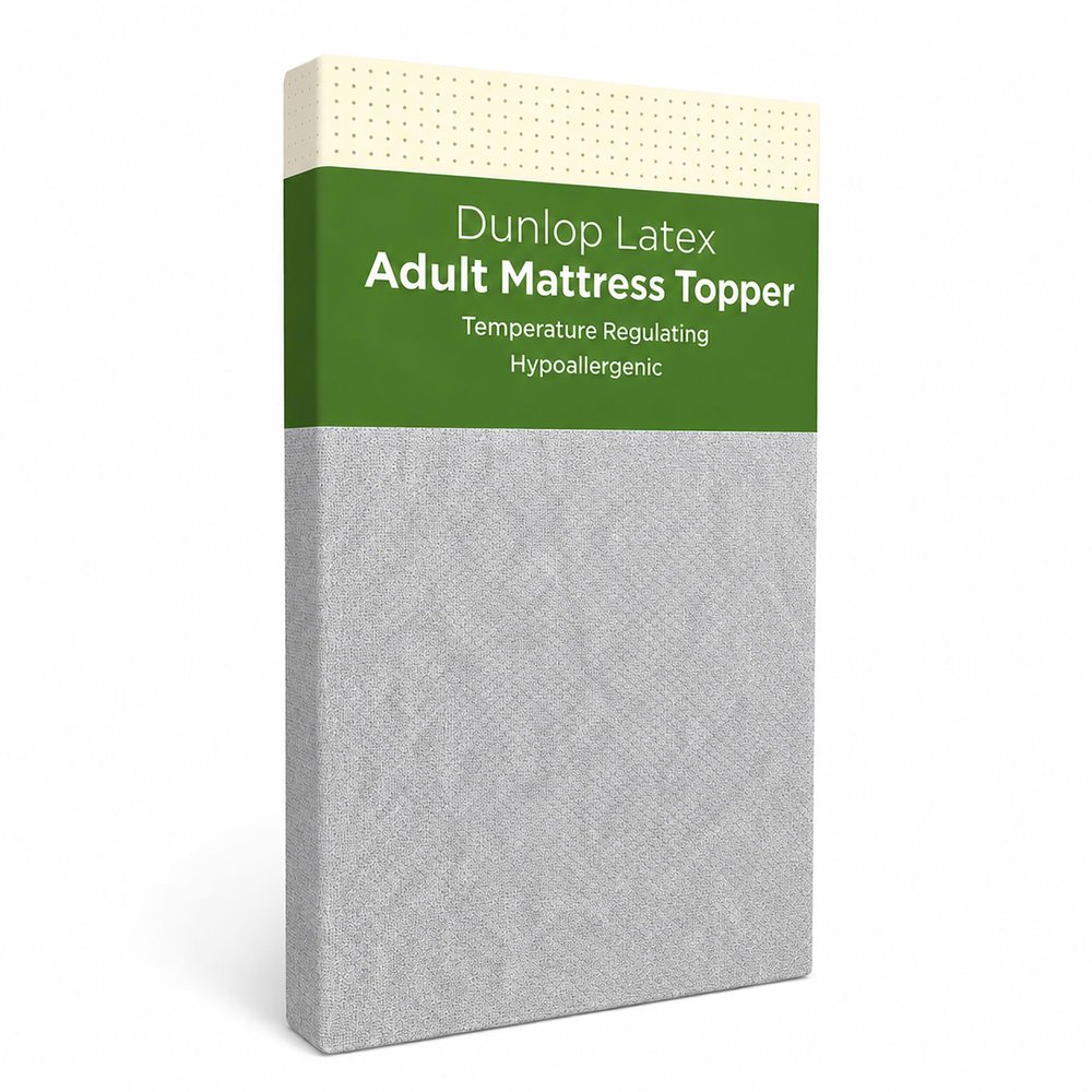 ORGANIC TEXTILES Organic Latex Mattress Topper - GOLS Certified with Heather Grey Removable Cover - (2" Twin XL - Medium Firm)