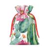 GZXDZSY Succulent Rose Print Extra Large Christmas Burlap Drawstring Reusable Gift Bags With Cards view 2