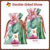 GZXDZSY Succulent Rose Print Extra Large Christmas Burlap Drawstring Reusable Gift Bags With Cards view 3