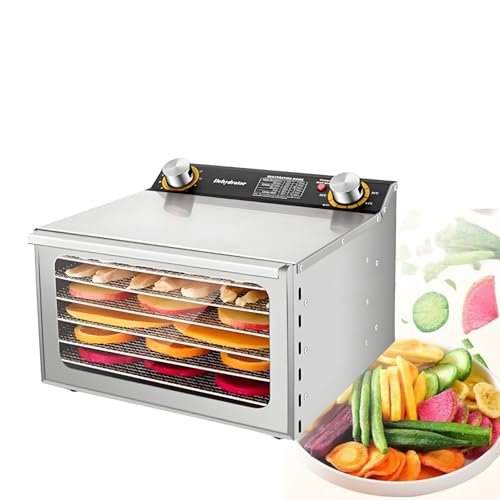 Food Dehydrator, 12-Layer Stainless Steel Dryer with Glass Door, 400W/800W, Adjustable Spacing for Jerky, Herbs, Vegetables, Easy Clean, High Efficiency