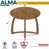 Acacia Alma 36 Inches Round Dining Table for 4, Solid Rubber Wood, Mid-Century Modern Kitchen & Dining Room Tables, Space-Saving for Living Room, Wooden Waterproof Thickened Tabletop, Natural view 2
