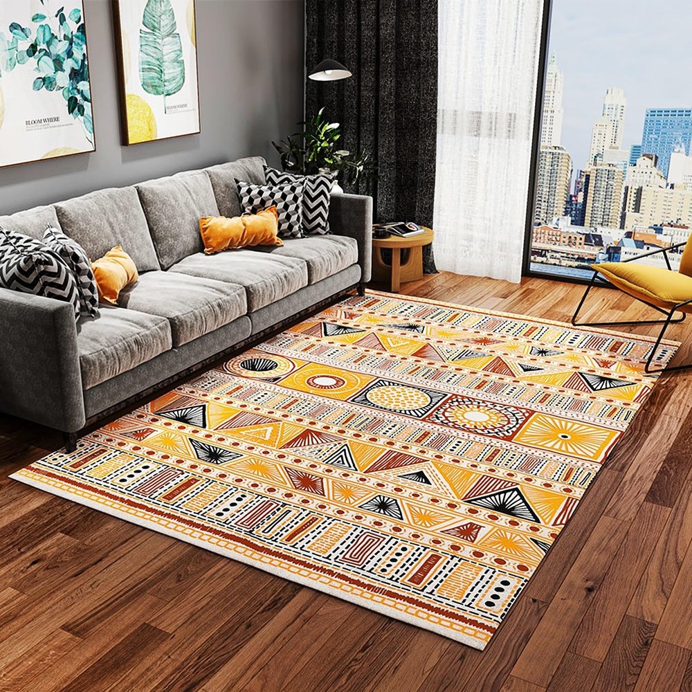 Electric Heating Carpet Heated Area Rugs, Heated Floor Mat Electric Heating Pad, Floor Heaters Foot Warmer Under Desk w/Adjustable Temperature & Timer(K,200x300cm)