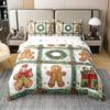 100% Cotton Cute Gingerbread Man Duvet Cover Full Size Christmas Ornaments Comforter Cover for Kids Boys Girls Pacthwork Grid Xmas Gingerbread Man Bed Set Teen Girl Cartoon Cute Bedding Set view 1