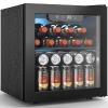 Electactic Wine Fridge Freestanding Counter-top 12 Bottles, 50 Cans Wine Cellar Drink Cooler for Soda, Canned Beer, Adjustable Digital Temperature Control for Home Dorm Office, Black view 1