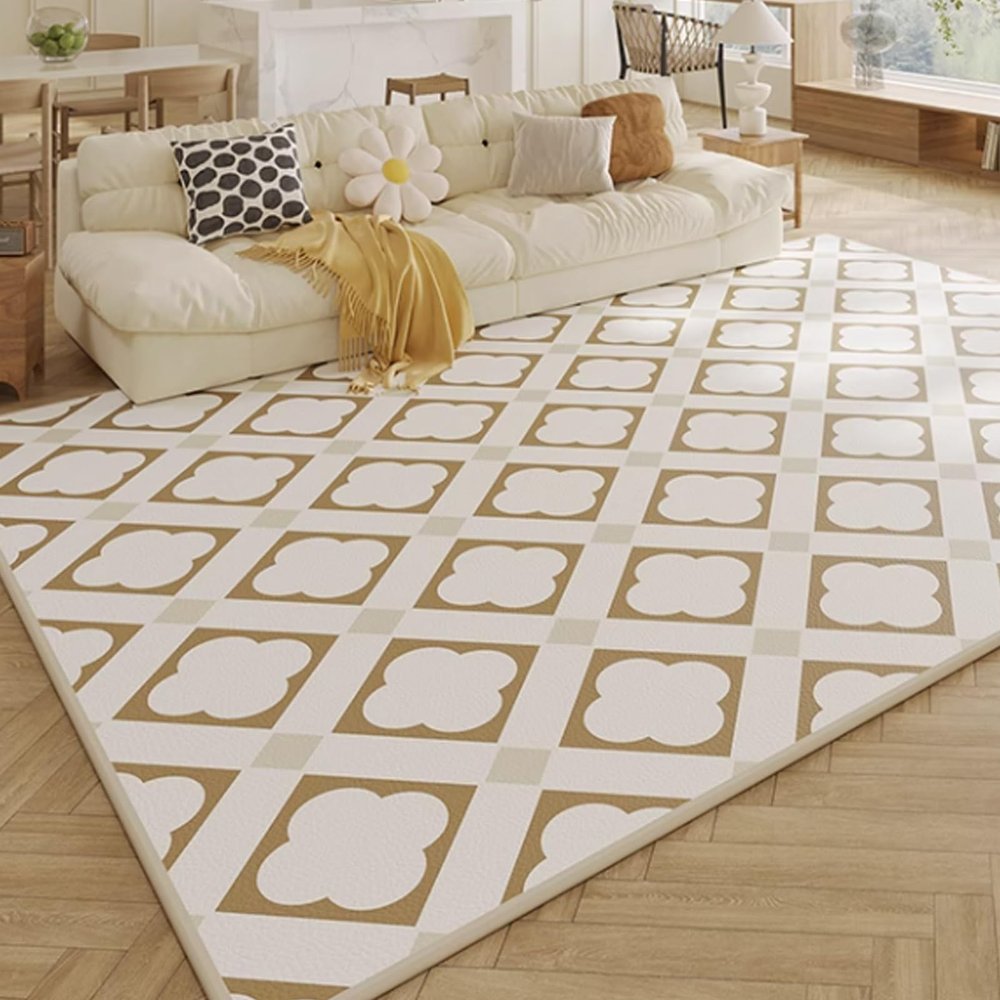 GUAWJRZDP Heated Floor Mat, Carbon Crystal Heated Carpet, Electric Heating Area Rug, Heating Carpet with Adjustable Temperature/Timer, Floor Mat for Office and Home(Color1,200x200cm/78.7x78.7'')