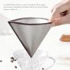 Cryfokt Reusable Stainless Steel Coffee Filter, Cone Shaped Design, Suitable for Double Mesh Liner, Large Capacity Pour Over Coffee Dripper, Coffee Pot, Tumbler, Mug (L for 3 to 4 Cups) view 2