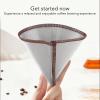 Cryfokt Reusable Stainless Steel Coffee Filter, Cone Shaped Design, Suitable for Double Mesh Liner, Large Capacity Pour Over Coffee Dripper, Coffee Pot, Tumbler, Mug (L for 3 to 4 Cups) view 4