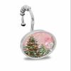 Shower Curtain Hooks Set of 12 Winter Pink Snowman Christmas Trees Decorative Rings for Bathroom Stainless Steel Rustproof Roller Shower Curtain Hangers for Bathtub view 1