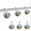 Shower Curtain Hooks Set of 12 Winter Snowflake Snowman Christmas Tree Decorative Rings for Bathroom Stainless Steel Rustproof Roller Shower Curtain Hangers for Bathtub view 2