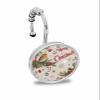 Shower Curtain Hooks Set of 12 Christmas Poinsettia Bird Leaves Linen Texture Decorative Rings for Bathroom Stainless Steel Rustproof Roller Shower Curtain Hangers for Bathtub view 1