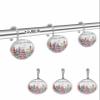 Shower Curtain Hooks Set of 12 Winter Abstract Christmas Trees Decorative Rings for Bathroom Stainless Steel Rustproof Roller Shower Curtain Hangers for Bathtub view 2