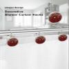 Shower Curtain Hooks Set of 12 Christmas Poinsettia Berry Leaves Red Plaid Decorative Rings for Bathroom Stainless Steel Rustproof Roller Shower Curtain Hangers for Bathtub view 3