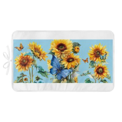 Foldable Ironing Board for Small Spaces Sunflower Small Ironing Mat for Table Top with 3Mm Padding for Steam Pressing on Tabletop or Bed - Heat Resistant, Portable, Quilting & Travel