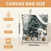 Christmas Dog Canvas Tote Bags, Festive Animal Print Reusable Grocery Bags, Vintage Lightweight Washable Shoulder for Travel Beach Picnic 13x15 Inch view 4