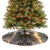 Christmas Tree Skirt Ornaments 30"x30" Xmas Tree Skirt with Stitched Edges Winter Holiday Cute Raccoon Tree Mat Base Cover for New Year Party Decor Home Indoor Outdoor Decorations view 4