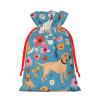 GZXDZSY Border Collie Florals Print Extra Large Christmas Burlap Drawstring Reusable Gift Bags With Cards view 2