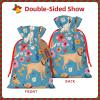 GZXDZSY Border Collie Florals Print Extra Large Christmas Burlap Drawstring Reusable Gift Bags With Cards view 3