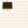 Chewtoyo 100 Pcs Small Wooden Easels for Photos and Art, 4.92 in Adjustable Tabletop Stands, Mini Tripod Display Bases, Unfinished Natural Wood view 1