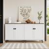 FENLINJOY Set of 2 Storage Cabinet with Doors, Modern White Accent Cabinet, Free Standing Cabinet, Wooden Buffet Sideboards for Livingroom, Kitchen,Home Office view 1