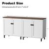 FENLINJOY Set of 2 Storage Cabinet with Doors, Modern White Accent Cabinet, Free Standing Cabinet, Wooden Buffet Sideboards for Livingroom, Kitchen,Home Office view 2
