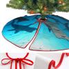 Christmas Tree Skirt Ornaments 30"x30" Xmas Tree Skirt with Stitched Edges Winter Holiday Hammerhead Sharks Tree Mat Base Cover for New Year Party Decor Home Indoor Outdoor Decorations view 3