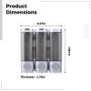 3-Compartment Shower Dispenser, Wall-Mounted Shampoo And Conditioner System, No-Drill Installation For Bathroom And Hotel, Silver Press Pump view 3