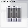 3-Compartment Shower Dispenser, Wall-Mounted Shampoo And Conditioner System, No-Drill Installation For Bathroom And Hotel, Silver Press Pump view 4