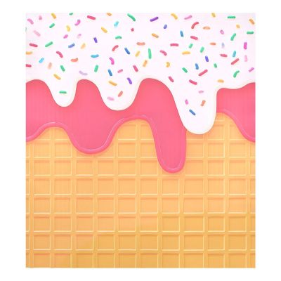 ALAZA White Ice Cream Waffle Dishwasher Magnet Cover Sticker Decorative Refrigerator Magnet Panel Decal Cover for Home Kitchen Appliance Decor