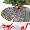 Christmas Tree Skirt Ornaments 30"x30" Xmas Tree Skirt with Stitched Edges Winter Holiday Winter Snow Fox Tree Mat Base Cover for New Year Party Decor Home Indoor Outdoor Decorations view 3