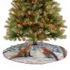 Christmas Tree Skirt Ornaments 30"x30" Xmas Tree Skirt with Stitched Edges Winter Holiday Winter Snow Fox Tree Mat Base Cover for New Year Party Decor Home Indoor Outdoor Decorations view 4