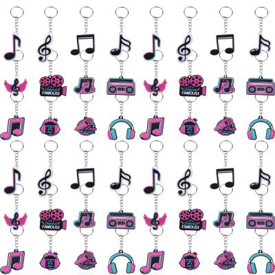 Metacipher 48 Pcs Adorable Musical Note Keychain Music Party Favors Gift for Music Lover Musical Note Themed Keychain