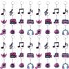 Metacipher 48 Pcs Adorable Musical Note Keychain Music Party Favors Gift for Music Lover Musical Note Themed Keychain view 1