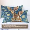 GKPLY Rabbit Comforter Set, Starry Night Blue Duvet Cover King, Cute Kids Bedding with 2 Pillowcases, Duvet Cover with Zipper, 3 Pieces, Reversible Bedding Set view 3