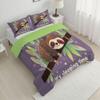 ANALTIRCE Cute Animals Comforter Set Full Size, Cartoon Sloth Bedding Set for Teens Adults Room, Violet Soft 80" x 90" Quilt with 2 Pillow Cases, Lightweight Violet Quilt for All Season view 3