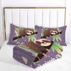 ANALTIRCE Cute Animals Comforter Set Full Size, Cartoon Sloth Bedding Set for Teens Adults Room, Violet Soft 80" x 90" Quilt with 2 Pillow Cases, Lightweight Violet Quilt for All Season view 4