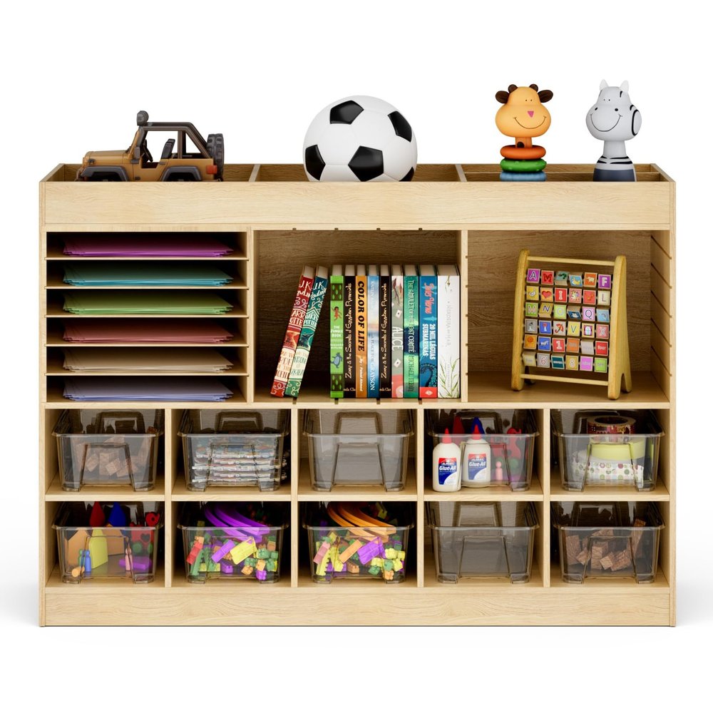 Classroom Cubbie Storage Unit, Craft Storage with Adjustable Shelves
