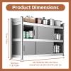 Stainless Steel Upper Cabinets Wall Cabinets for Laundry Room with Sliding Doors Wall Mounted Cabinet for Kitchen(Champagne,120x30x75cm/47.2x11.8x29.5in) view 2