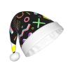 Lbacwy Retro 80s 90s Pattern Christmas Hat Santa Hat Adults Xmas Hats For Costume Party Accessory Decoration view 2