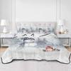 TocaHome Winter Quilts Twin Size, Lightweight Quilted Coverlet Snowman Comforter Set for Bed, Bedspreads Christmas Golden Snowflakes Pine Tree Forest Snowy Quilt Bedding with 2 Pillowcases 68x86 Inch view 1