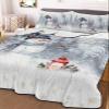 TocaHome Winter Quilts Twin Size, Lightweight Quilted Coverlet Snowman Comforter Set for Bed, Bedspreads Christmas Golden Snowflakes Pine Tree Forest Snowy Quilt Bedding with 2 Pillowcases 68x86 Inch view 2