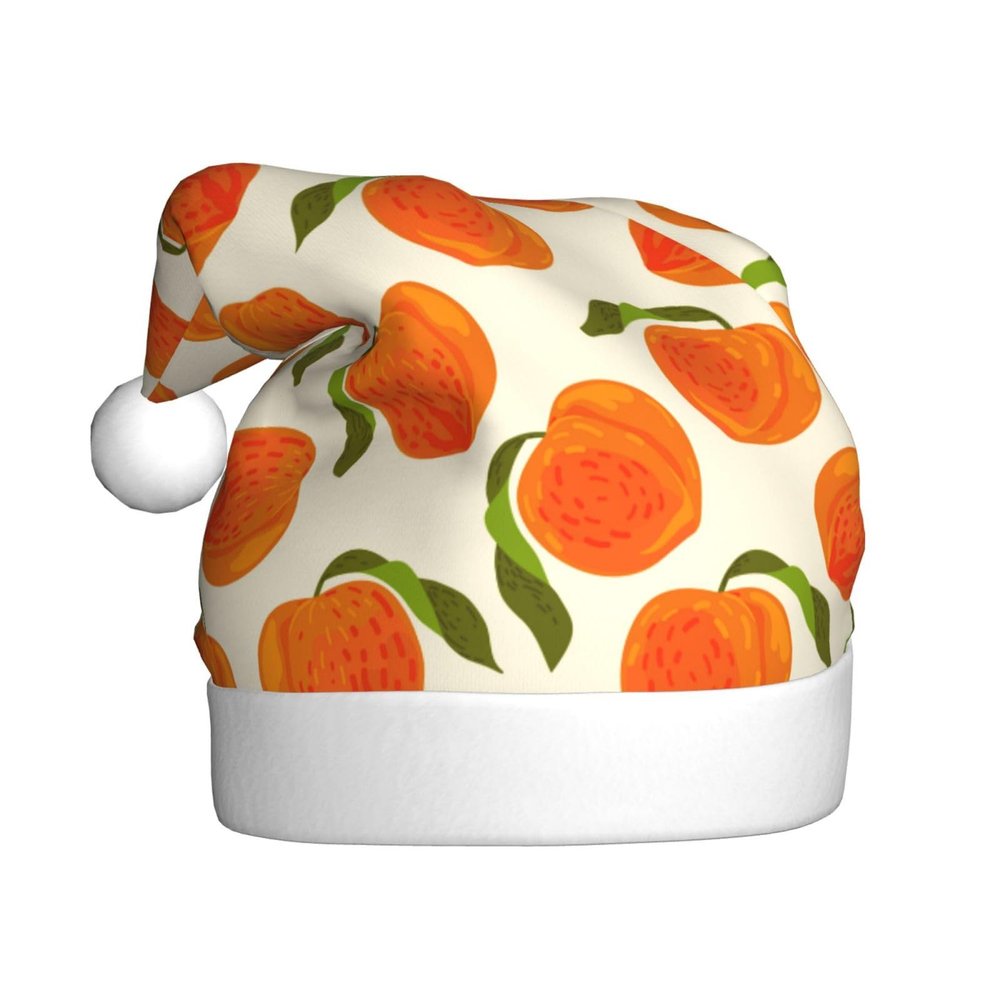 Lbacwy Cute Peach Pattern Christmas Hat Santa Hat Adults Xmas Hats For Costume Party Accessory Decoration