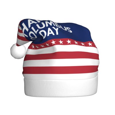 Lbacwy Happy Columbus Day Christmas Hat Santa Hat Adults Xmas Hats For Costume Party Accessory Decoration
