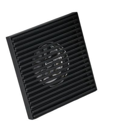 Matt Black Floor Drain 304 Stainless Steel Brushed Square Anti-Odor Bathroom Shower Drainage Floor Drains Cover 10/12/15/20cm(Brushed 15cm)