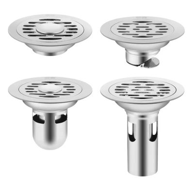 Stainless Steel Floor Drains Shower Anti-Odor Drainer Bathtub Ground Leakage Hair Catcher Kitchen Bathroom Hardware Accessories(10cm double-02)
