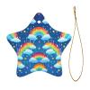 2025 Christmas Ornament - Rainbow Clouds Raindrop Ceramic Ornament Star Christmas Tree Hanging Ornaments with Gold Ropes Christmas Tree Decorations for Xmas Holiday Home Decor Gift view 2